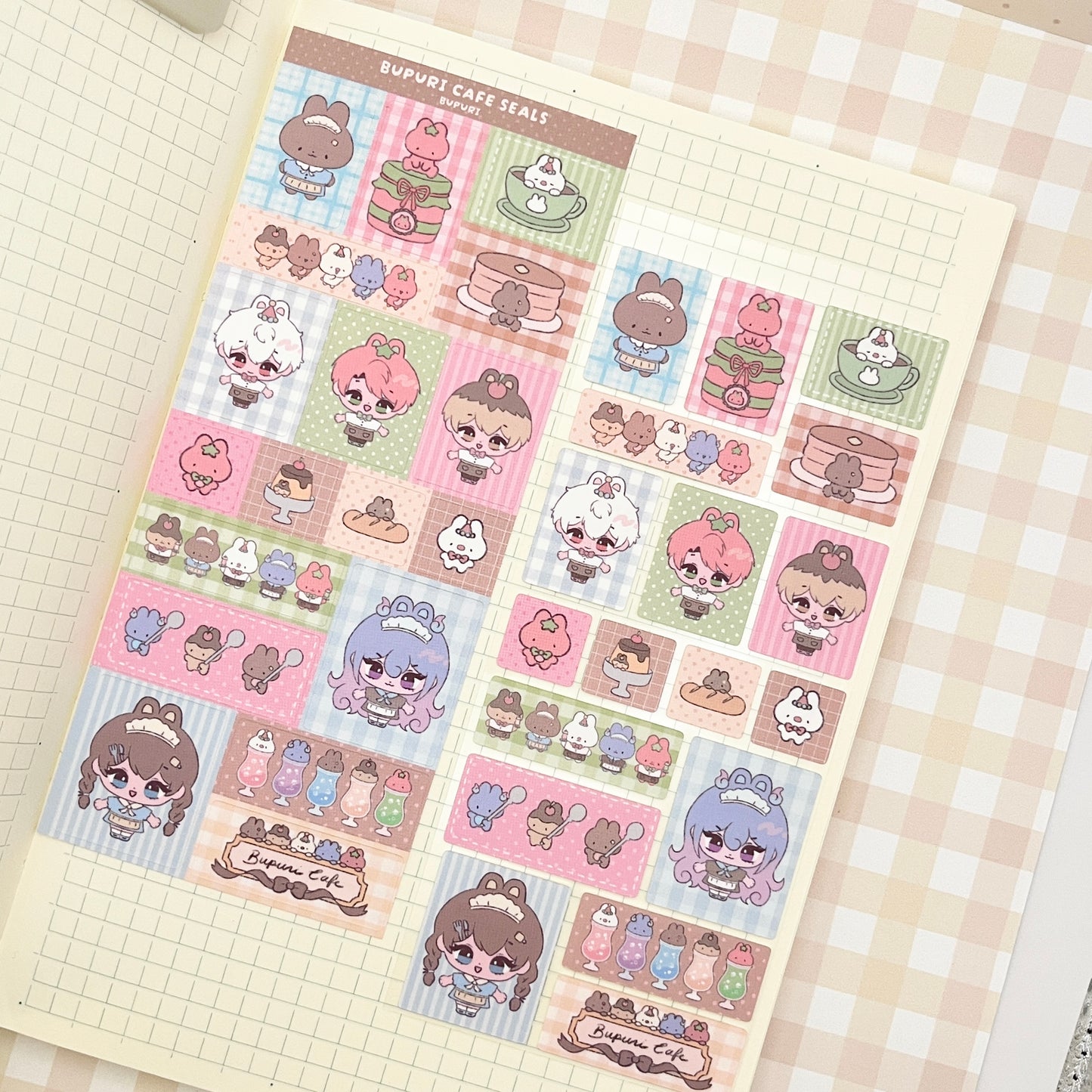 Bupuri Cafe Seals Sticker Sheet