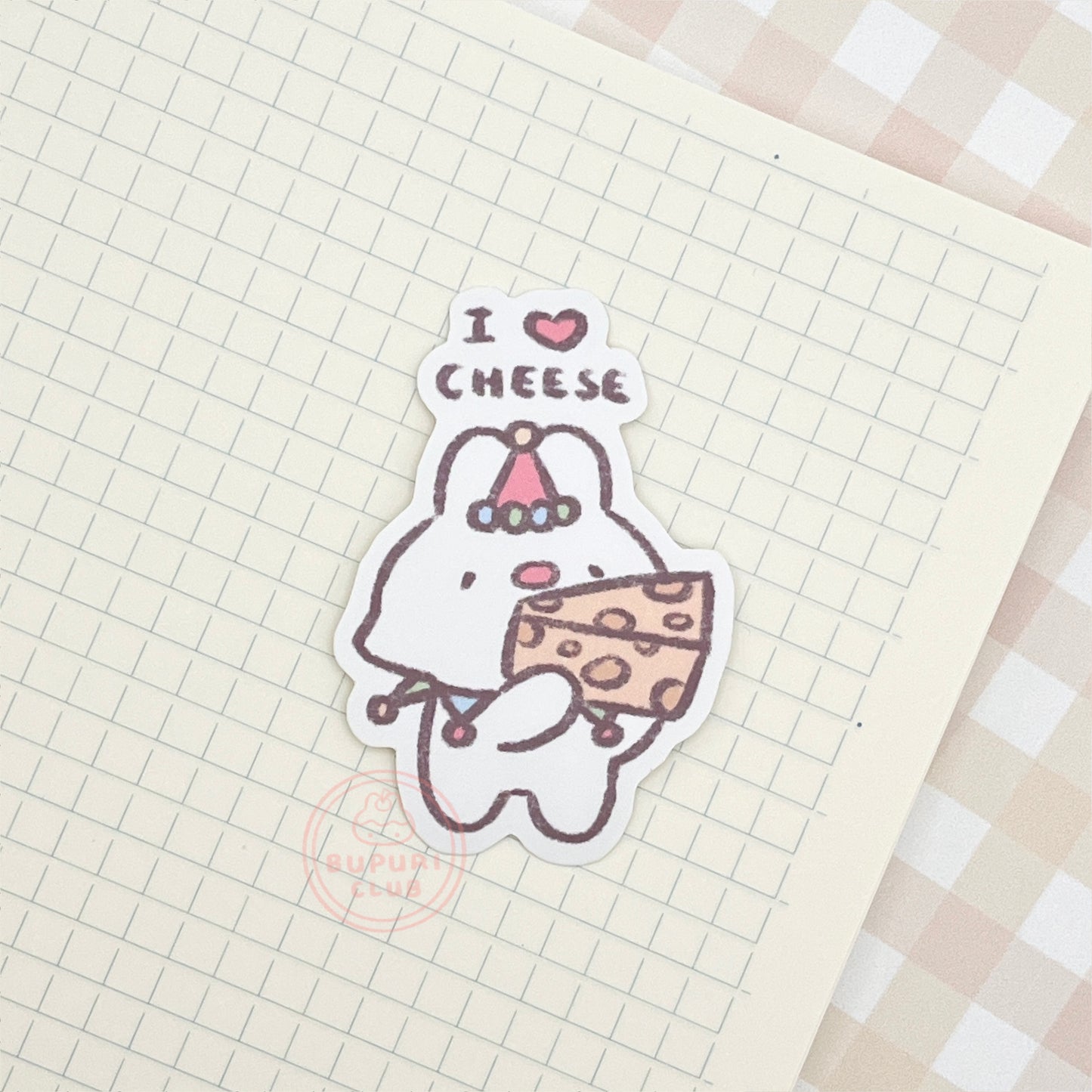 I LOVE CHEESE Pongo Vinyl Sticker