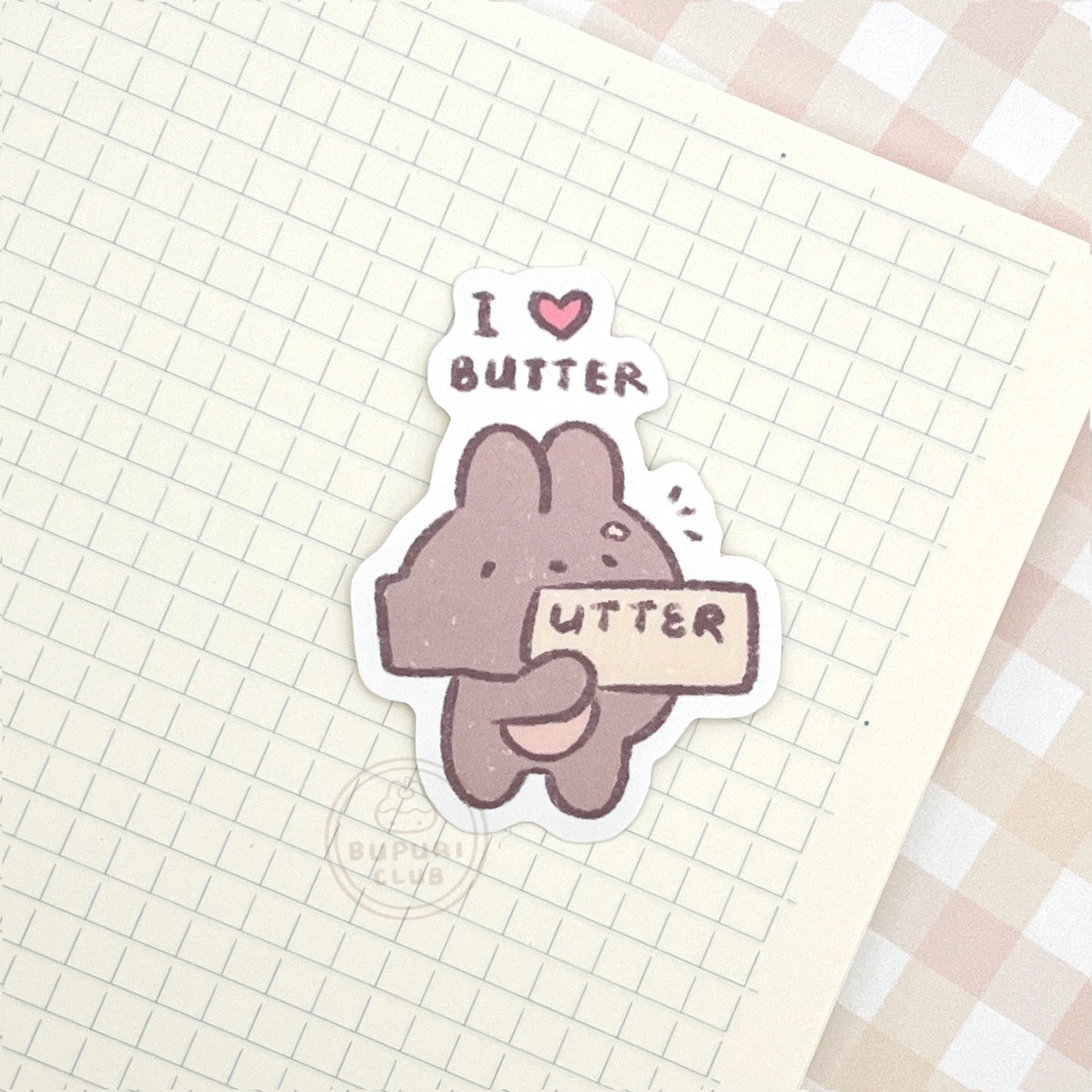 I LOVE BUTTER Vinyl Sticker