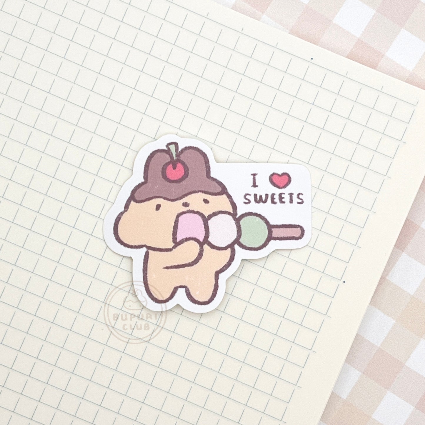 I LOVE SWEETS Purin Vinyl Sticker