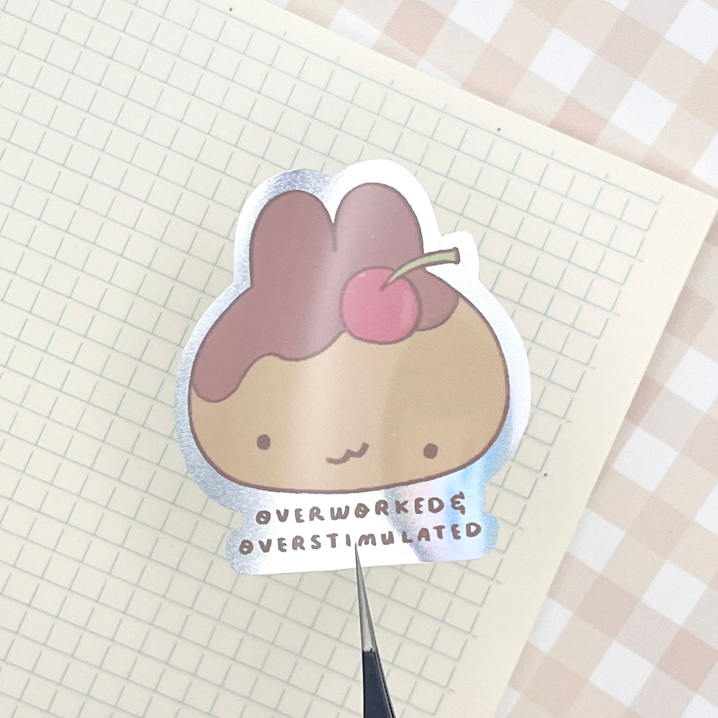 Overworked & Overstimulated Purin Vinyl Sticker