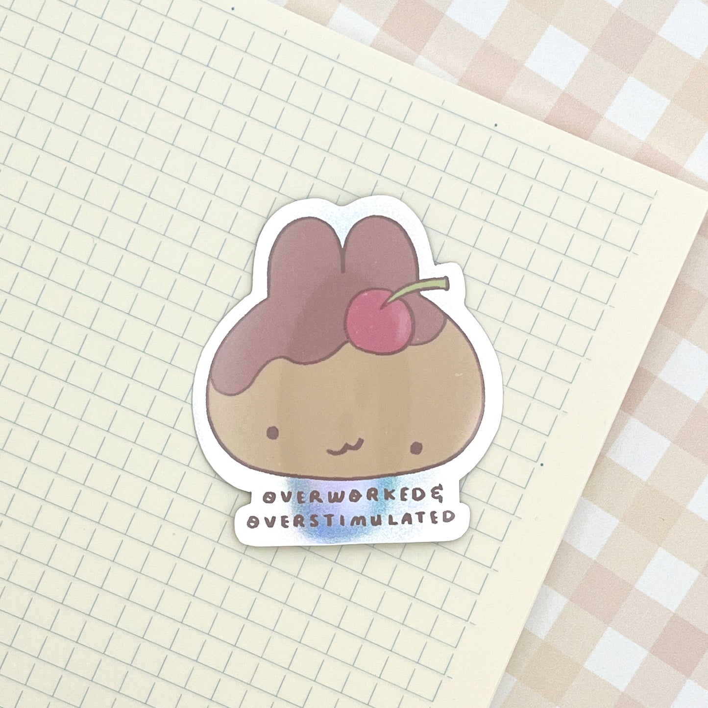 Overworked & Overstimulated Purin Vinyl Sticker