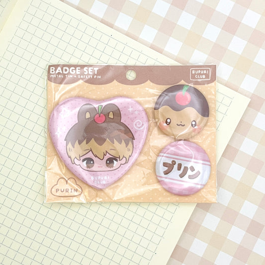 Purin Button Badge Set
