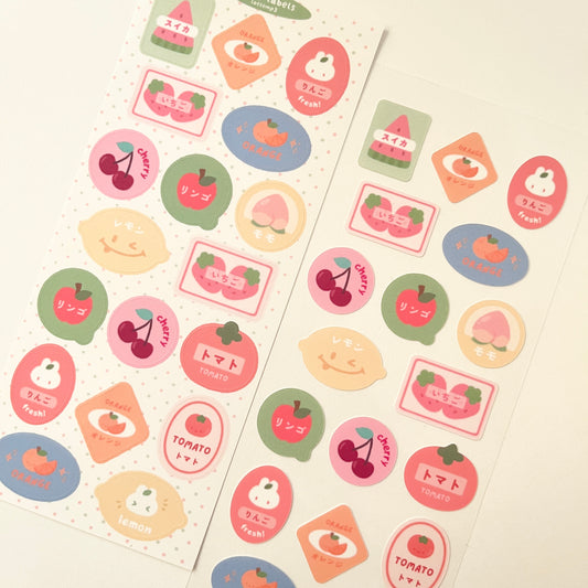 Fruit Label Sticker Sheet